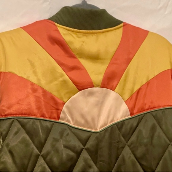 Classic Rock Couture Rising Sun Bomber Jacket Olive Green retro boho xl used - Picture 4 of 13